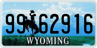 WY license plate 9962916