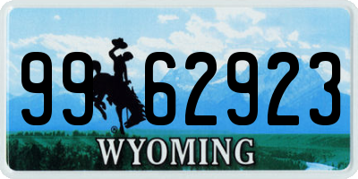 WY license plate 9962923
