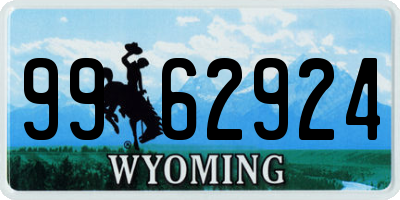 WY license plate 9962924
