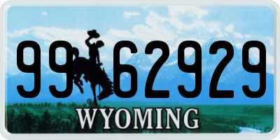 WY license plate 9962929