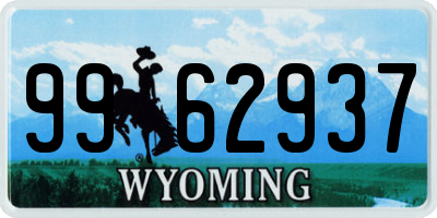 WY license plate 9962937