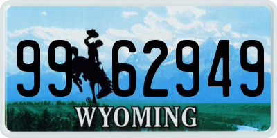 WY license plate 9962949
