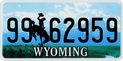WY license plate 9962959
