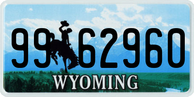 WY license plate 9962960