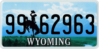 WY license plate 9962963