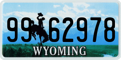 WY license plate 9962978