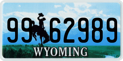 WY license plate 9962989