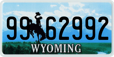 WY license plate 9962992