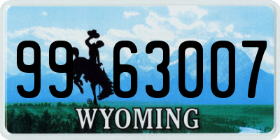WY license plate 9963007