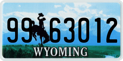 WY license plate 9963012
