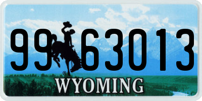 WY license plate 9963013
