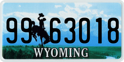 WY license plate 9963018