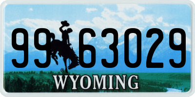WY license plate 9963029