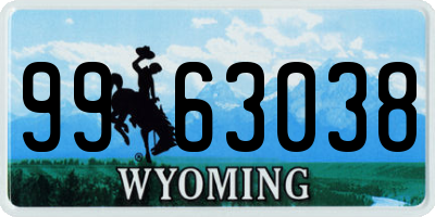 WY license plate 9963038