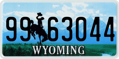 WY license plate 9963044