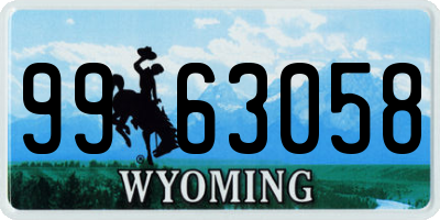 WY license plate 9963058