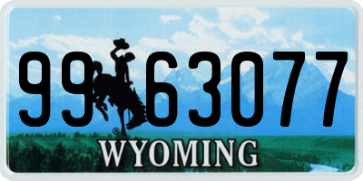 WY license plate 9963077