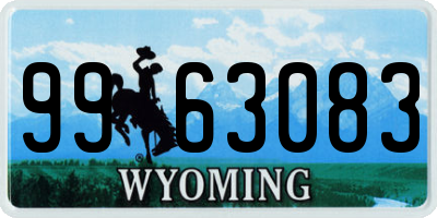 WY license plate 9963083