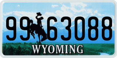 WY license plate 9963088