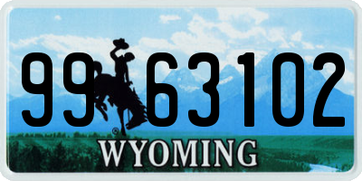 WY license plate 9963102