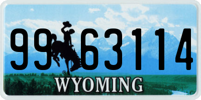 WY license plate 9963114