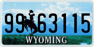 WY license plate 9963115