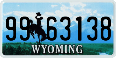 WY license plate 9963138