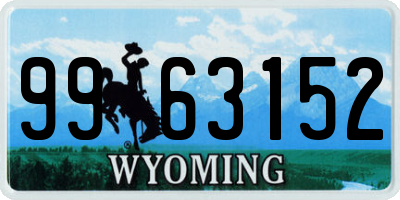 WY license plate 9963152