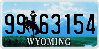 WY license plate 9963154