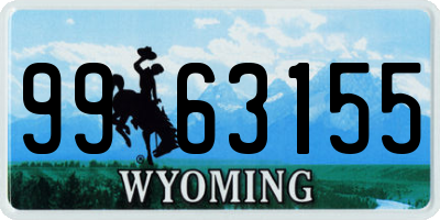 WY license plate 9963155