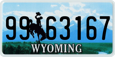 WY license plate 9963167