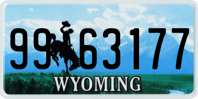 WY license plate 9963177
