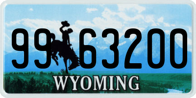 WY license plate 9963200