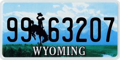 WY license plate 9963207