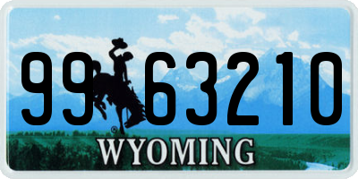 WY license plate 9963210