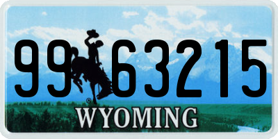 WY license plate 9963215