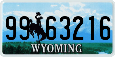 WY license plate 9963216