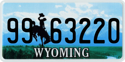 WY license plate 9963220