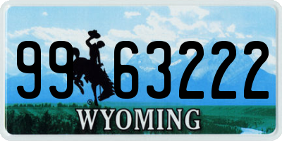 WY license plate 9963222