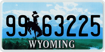WY license plate 9963225