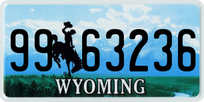 WY license plate 9963236