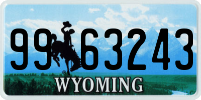WY license plate 9963243