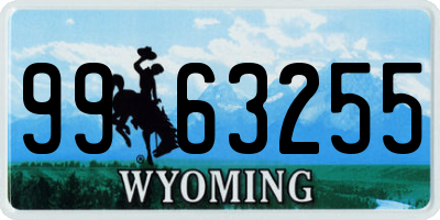 WY license plate 9963255