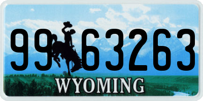 WY license plate 9963263