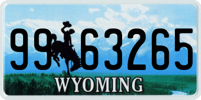 WY license plate 9963265