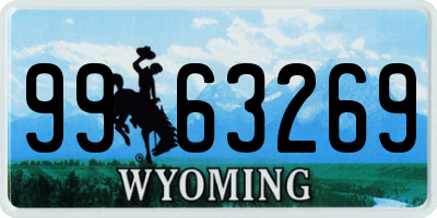 WY license plate 9963269