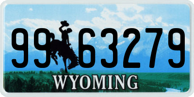 WY license plate 9963279