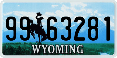 WY license plate 9963281