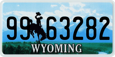 WY license plate 9963282