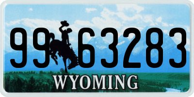 WY license plate 9963283